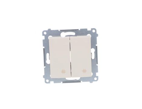 Simon 54 Łącznik krzyżowy podwójny 10AX 250V, szybkozłącza, krem DW7/2.01/41