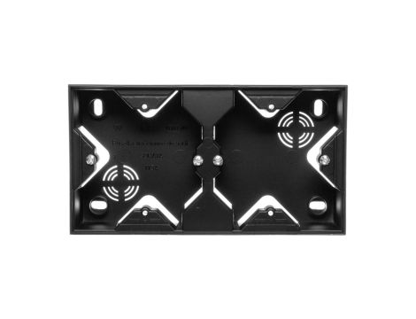 SONATA Puszka natynkowa podwójna czarny metalik PNP-2R/33