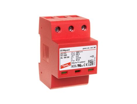 Ogranicznik przepięć Typ 2 do ochrony instalacji PV 1000V DC 3P 12,5kA 4kV DEHNguard compact YPV SCI 1000 950530