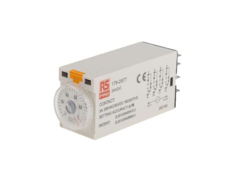 Przekaźnik czasowy zwłoczny jednofunkcyjny 0.1 → 1s 4PDT 4-stykowy 4PDT 24V dc