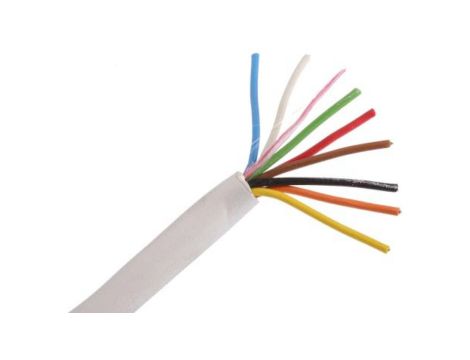 Wielożyłowy kabel do zabezpieczeń Nieekranowany, dł. 100m, 1 A na żyłę, 50 V, 8-żyłowy, Ø 4.35mm, izolacja: Polichlorek
