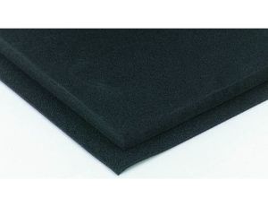 Arkusz gumy, Czarny, 45kg/m, 1m x 2m x 6mm, , samoprzylepny, RS PRO