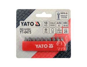 GROTY ŚRUBOKRĘTOWE, BIT, KOŃCÓWK PH2 25MM ZESTAW 10-SZTUKOWY