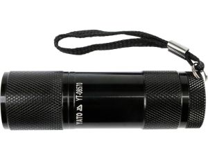 LATARKA ALUMINIOWA, 9LED, CZARNA