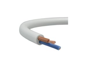Przewód prądowy H03VV-F / OMY 300V 2x1 biały linka Mercor /50m/