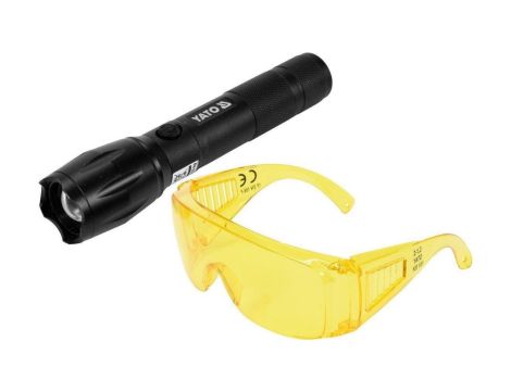 ZESTAW LATARKA UV AKUMULATOROWA 1W + OKULARY