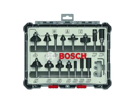 ZESTAW FREZÓW 15 SZT. UCHWYT 8MM