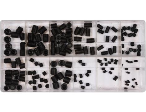 160 SZT ŚRUB IMBUSOWYCH BEZ ŁBA USTALAJĄCE MIX