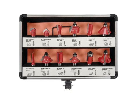 ZESTAW FREZÓW WIDIOWYCH DO DREWNA 12 CZĘŚCI