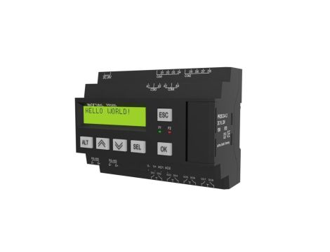 Uniwersalny, programowany sterownik PLC z wyświetlaczem LCD, 8DI, 8DO, 4AI(U/I), 2AO, Rs485x2, 24 VDC - PR200.24.4.2 65868