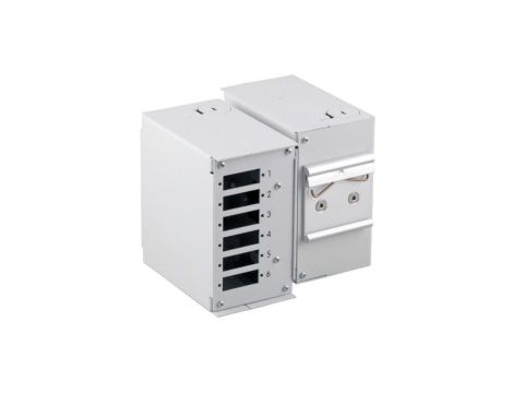 Przełącznica na szynę DIN na 6 lub 12 adapterów bez panelu
