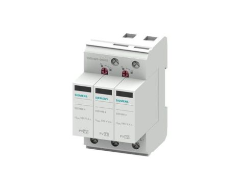 Ogranicznik przepięć Typ 2 do instalacji fotowoltaicznych 3P 1000 V DC Iimp 15kA Imax 40kA SENTRON 5SD7483-0KK02