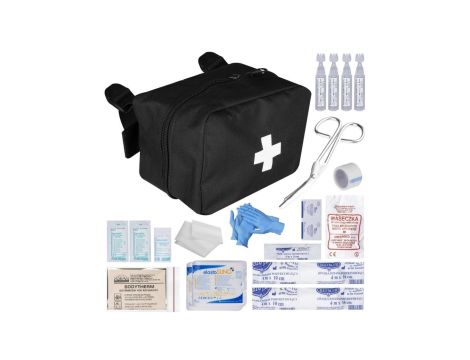 Apteczka pierwszej pomocy turystyczna typ 320 mała i lekka czarna MEDAID