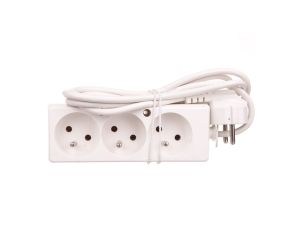 Przedłużacz 3-gniazda z/u 10A 1,5m /OMY 3x1/ biały PS-370 T-105390