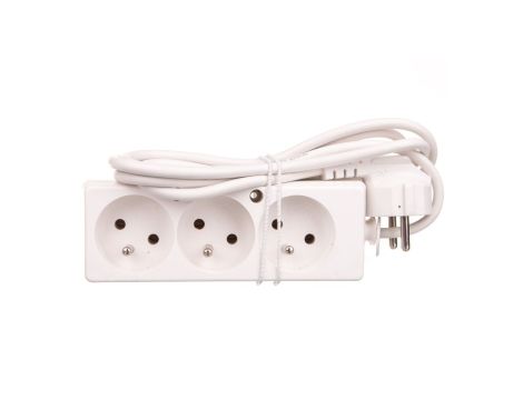 Przedłużacz 3-gniazda z/u 10A 1,5m /OMY 3x1/ biały PS-370 T-105390