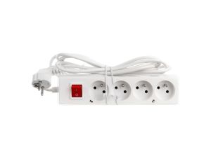 Przedłużacz z wyłącznikiem 4-gniazda z/u 10A 3m /OMY 3x1/ biały PS-470WS T-105950