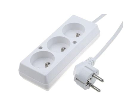 Przedłużacz 3-gniazda z/u 10A 5m /OMY 3x1/ biały PS-370 T-105430