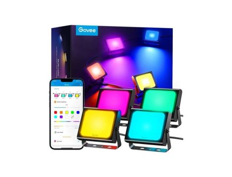 Naświetlacze LED RGBICWW, IP65, Bluetooth, Wi-Fi Govee H7060