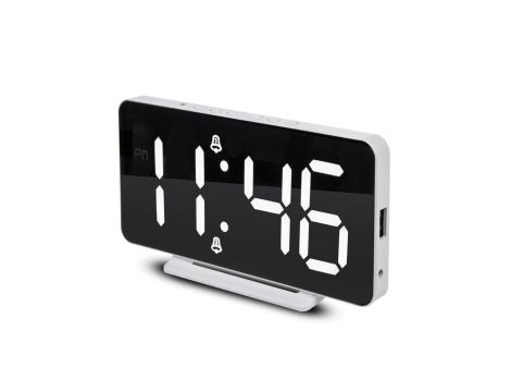 Zegar z alarmem i funkcją termometru, GreenBlue, czarny, GB383