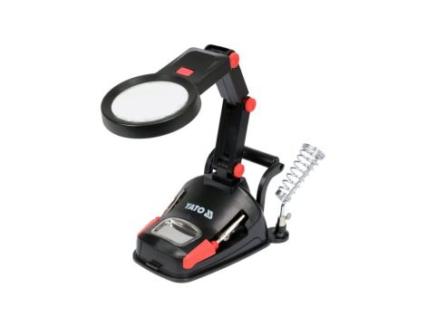 UCHWYT TYPU TRZECIA RĘKA Z PODWÓJNĄ LUPĄ, PODŚWIETLENIE LED