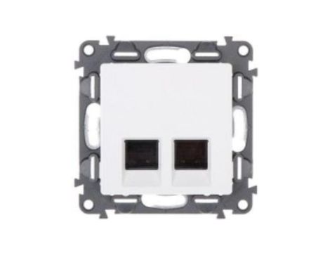 polo.Fiorena Gniazdo komputerowe podwójne 2xRJ45 kat. 5e UTP białe 22015802