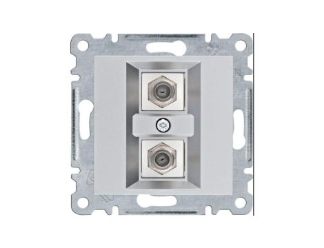 Lumina Złącze podwójne typu F srebrny WL3262