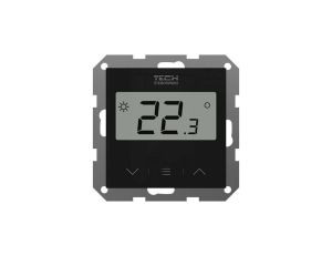 TECH F-12B - Regulator pokojowy doramkowy do listwy L-X i L-12 przewodowy kolor czarny