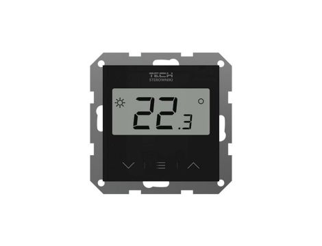 TECH F-12B - Regulator pokojowy doramkowy do listwy L-X i L-12 przewodowy kolor czarny