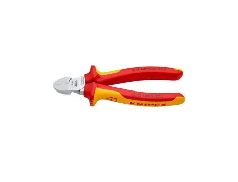 Szczypce boczne tnące chromowane VDE 1000V długie ostrze 160mm KNIPEX 70 06 160 T