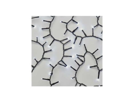 Lampki choinkowe LED Classic Cluster, jeżyk, 600LED 12m, zimna biel, czarny, IP44, timer D4BC03