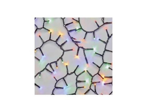 Lampki choinkowe LED Classic Cluster, jeżyk, 300 LED 6m, multikolor, czarny, IP44, timer D4BM04