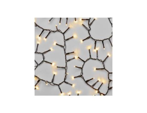 Lampki choinkowe LED Classic Cluster, jeżyk, 300 LED 6m, ciepła biel, czarny, IP44, timer D4BW04