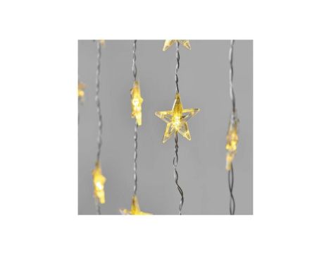 Dekoracje - 30 LED kurtyna migające gwiazdki 120x90 ciepła biel, IP44, timer DCGW01