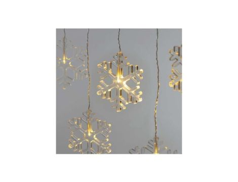 Dekoracje - 8 LED sople śnieżynki 45x84 cm ciepła biel, IP44 DCGW06