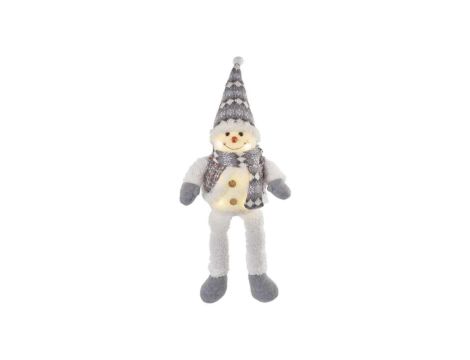 Dekoracje - LED siedzący bałwanek świąteczny, 21x12x31 cm, 3x AA ciepła biel, IP20 DCFW02