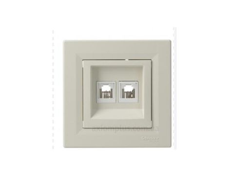 ASFORA Gniazdo telefoniczne podwójne 2xRJ11 kremowe EPH4200123