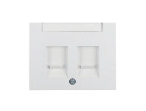 K.1 Element centralny gniazda teleinformatycznego podwójnego z polem opisowym śnieżnobiały 11827009