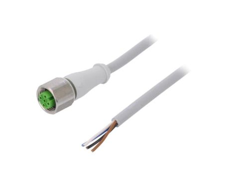 7014-12221-2140500 Gniazdo proste M12, 4P z przewodem o długości 5m PVC, 250VAC