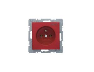 B.Kwadrat Gniazdo z uziemieniem kompletne z nadrukiem DATA z kluczem, czerwony, połysk 6765088962