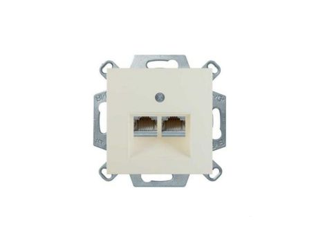 polo.fiorena Gniazdo komputerowe MOLEX podwójne ekranowane kat. 6 2 x RJ45 z polem opisowym krem 22028903