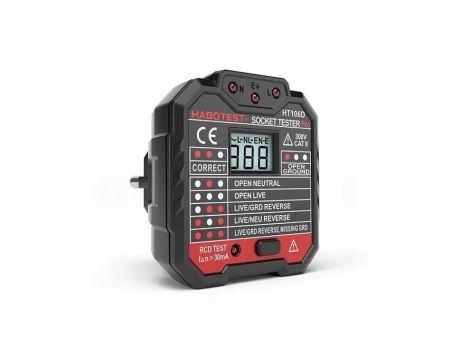 Tester gniazd z wyświetlaczem cyfrowym Habotest HT106D