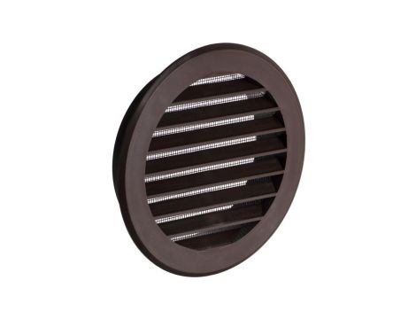 Kratka wentylacyjna okrągła Fi 150 brązowa z siatką