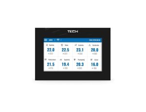 TECH ST-16S WiFi - Regulator pokojowy WiFi do sterowania siłownikami elektrycznymi (16 stref) kolor czarny