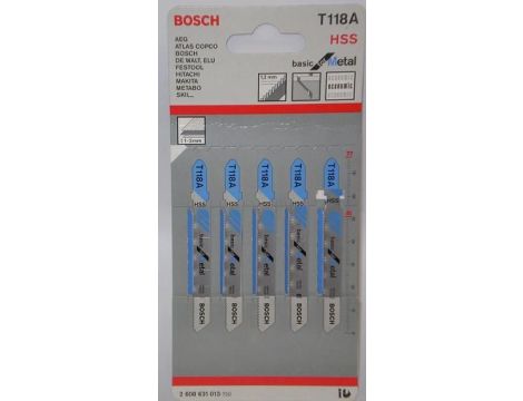 BOSCH BRZESZCZOT DO WYRZYNARKI 5 szt T118A METAL 2608631013 - 2