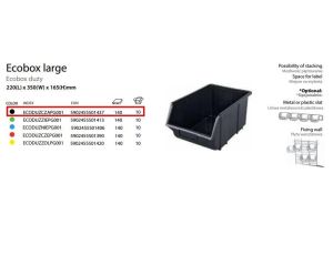 ECOBOX DUŻY CZARNY 220 x 350 x 165mm