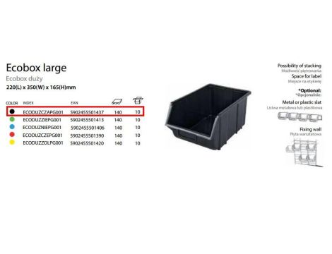 ECOBOX DUŻY CZARNY 220 x 350 x 165mm