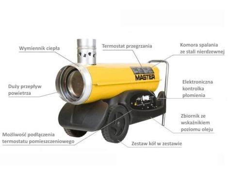 MASTER NAGRZEWNICA OLEJOWA BV 77E Z ODPROWADZENIEM SPALIN 21kW - 2