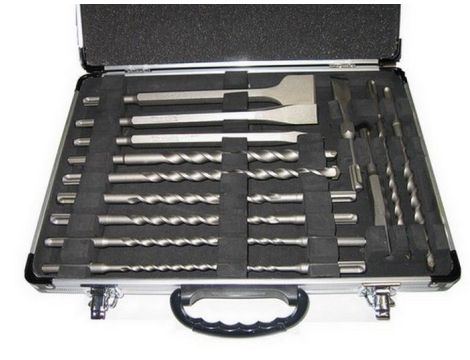 ZESTAW WIERTEŁ SDS + DŁUTA 17szt + WALIZKA