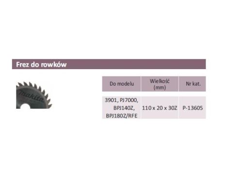 FREZ DO ROWKÓW 110x20mm 30-ZĘBÓW,  DO LAMELOWNICY - 2