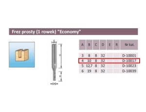 FREZ PROSTY 1 ROWEK  4/10/8mm - image 2